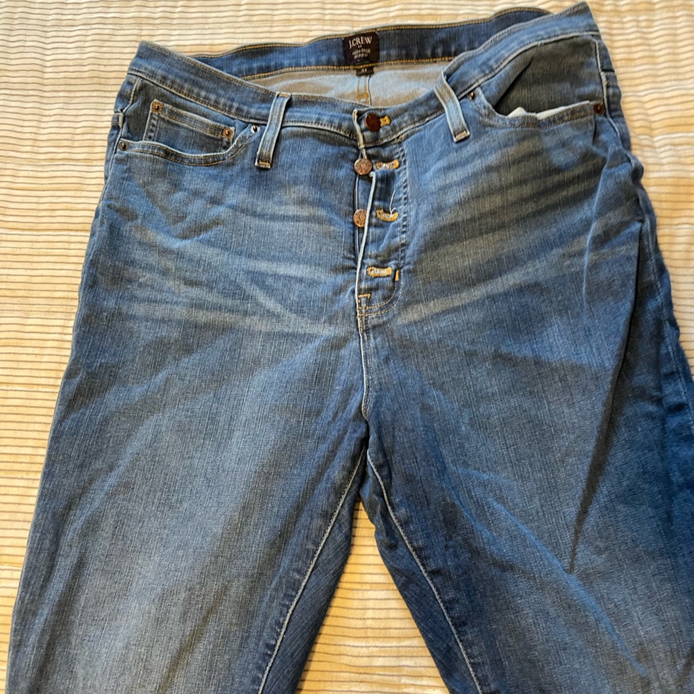 Jcrew Button Front Skills Jeans With Raw Hem - image 4